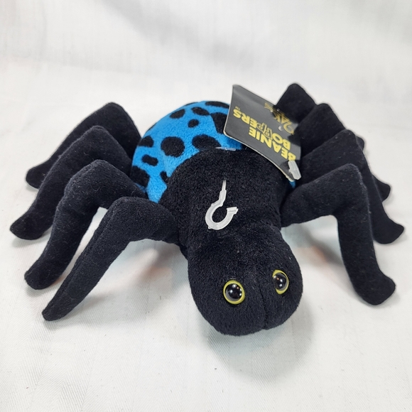 Beanie Boppers 24K Co Plush Scarlet The Spider Blue and Black 1997 No. 5124 NOS* - Picture 12 of 12